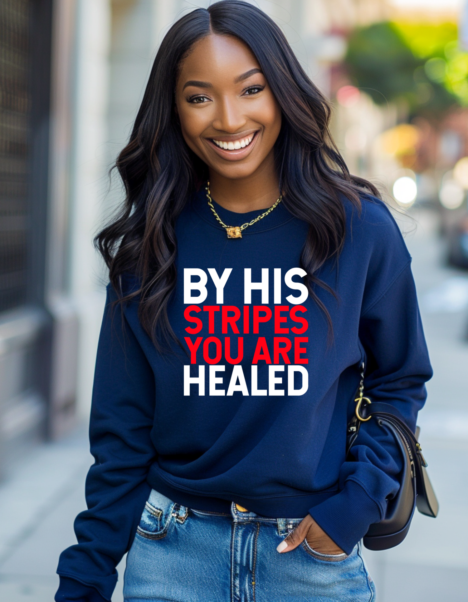 By His Stripes Sweatshirt
