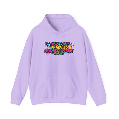 Christian Hoodie By His Stripes I Am Healed Colorful Faith Pullover